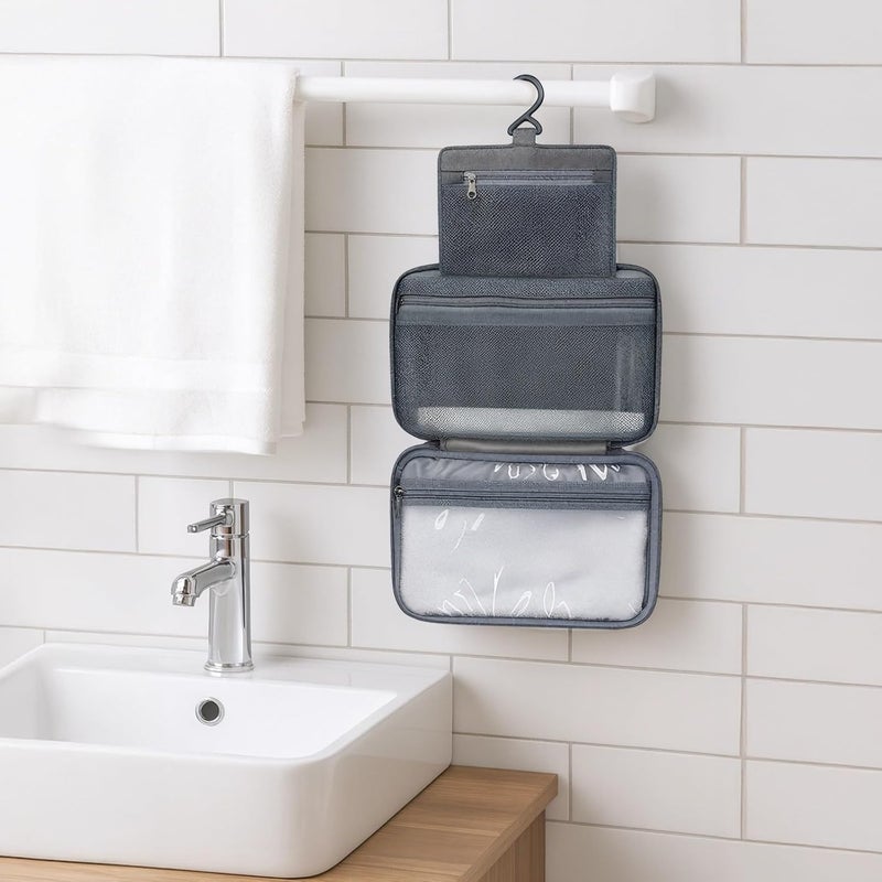 Vacation Travel Toiletry Organizer, 4-Compartment Cosmetic Bag, 18.9 X 9.8 In, Waterproof - Image 4