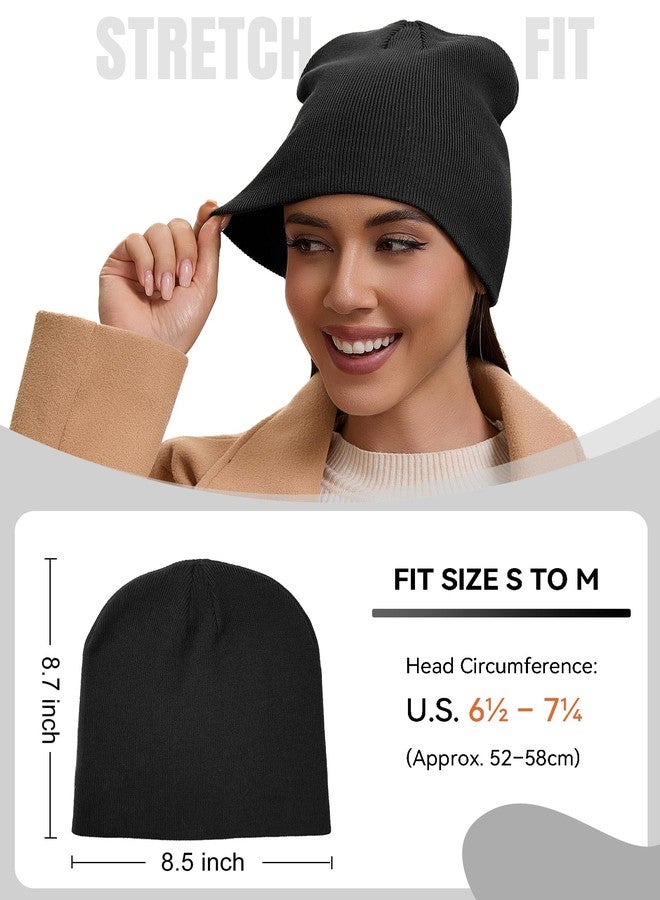vidsel 100% Cotton Beanie Hat for Men Women - Soft Unisex Winter Knit Skull Cap, Stretch Fit Fashion Fisherman Beanie, Black - Image 3