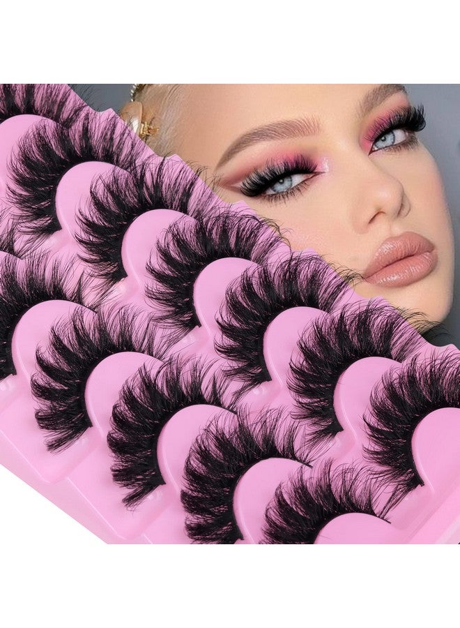 جيمير مجموعة رموش صناعية من فرو المنك الناعم، رموش صناعية كثيفة، مظهر طبيعي مثير، رموش صناعية رفيعة على شكل عين القطة، 18 مم، 7 أزواج