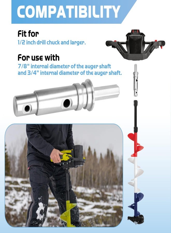 SyunsXoon Two Stage Drill Adapter Replacement for StrikeMaster NDA-3 Auger Adapter, Efficient Power Ice Auger Drill Chuck Fits for 4" - 8" StrikeMaster Mora & Lazer Hand & Power Auger Drills - Image 5