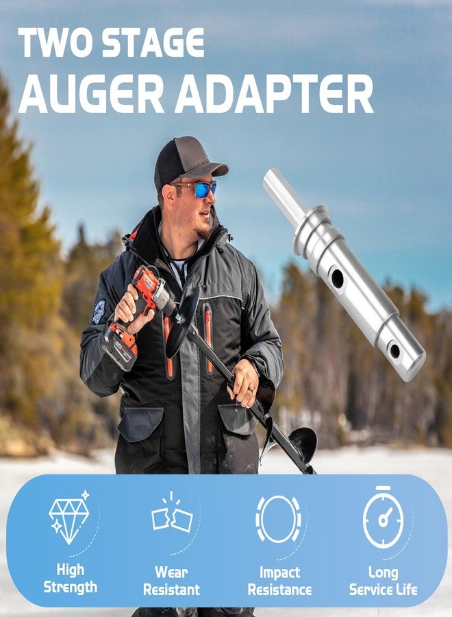SyunsXoon Two Stage Drill Adapter Replacement for StrikeMaster NDA-3 Auger Adapter, Efficient Power Ice Auger Drill Chuck Fits for 4" - 8" StrikeMaster Mora & Lazer Hand & Power Auger Drills - Image 3