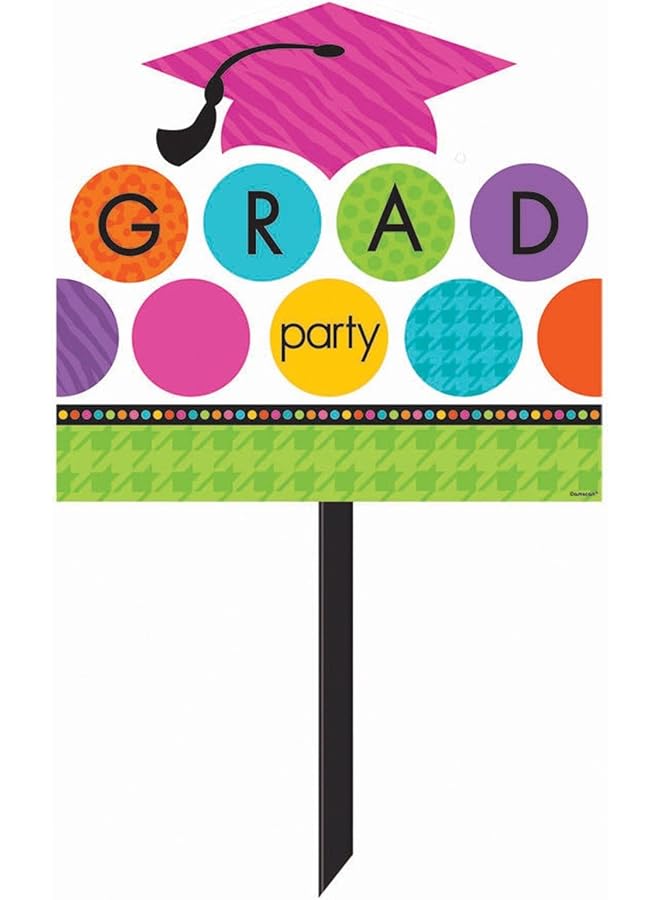 Amscan Colorful Commencement Multicolor Yard Sign 14In X 15In