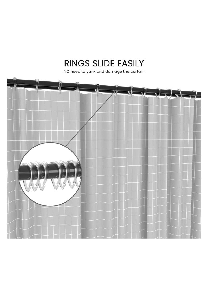 Durable 12 Pcs Drop Shape Plastic Shower Curtain Rings Clear Hooks for Stylish Bathroom - Image 5