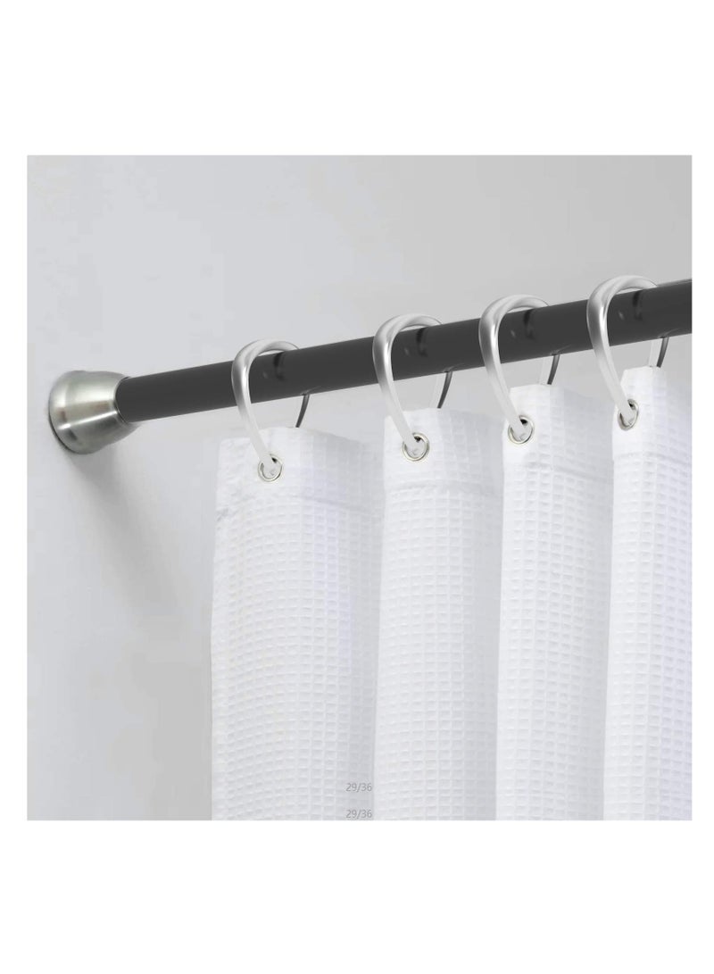 Durable 12 Pcs Drop Shape Plastic Shower Curtain Rings Clear Hooks for Stylish Bathroom - Image 3