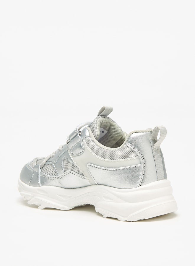 Little Missy Girls Little Missy Colourblock Sneakers with Hook and Loop Closure - Image 2