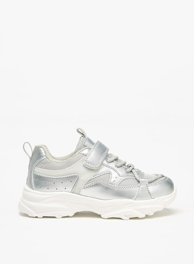 Little Missy Girls Little Missy Colourblock Sneakers with Hook and Loop Closure - Image 3