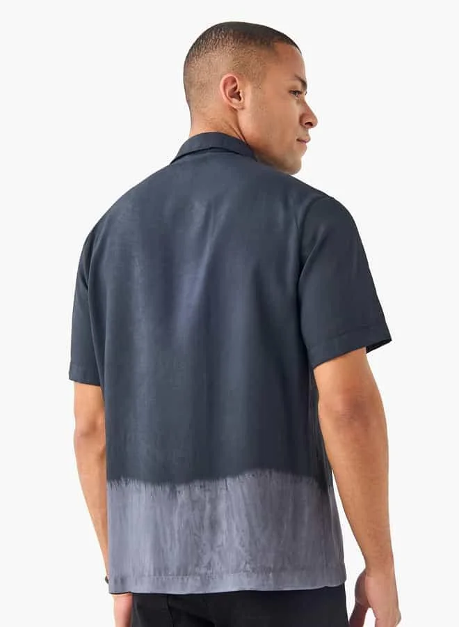 Lee Cooper Lee Cooper Relaxed Fit Ombre Tencel Shirt with Short Sleeves