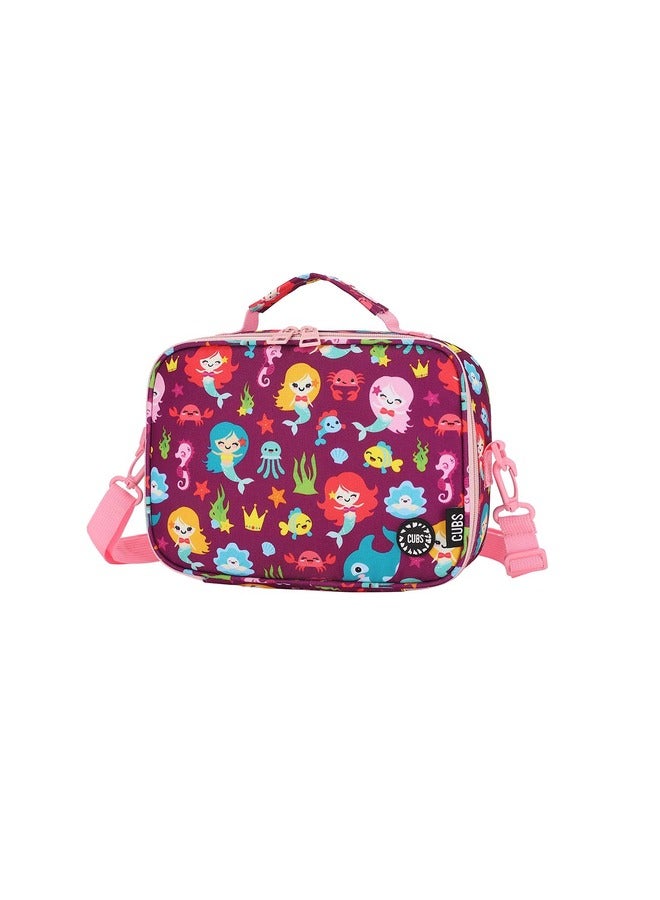 CUBS Mermaid Print Waterproof Lunch Bag With Removable Shoulder Strap Carrying Your Favorite Meals To School Work Or While Traveling - Image 2
