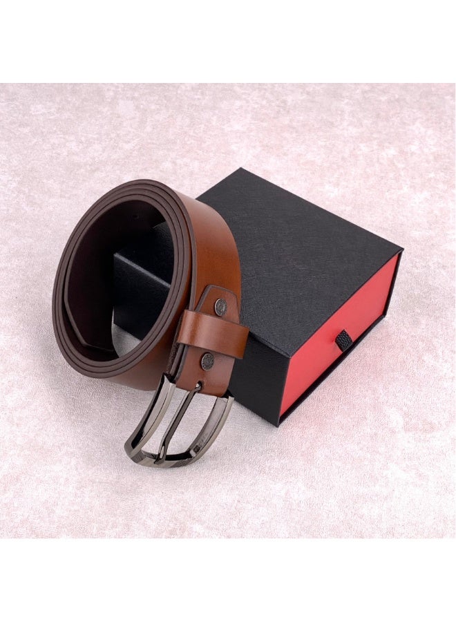 Classic Milano Genuine Leather Belt for Men - Semi-Casual & Formal Wear Belt, Casual & Formal Outfits, and Gifts - Black, Brown & Tan Men’s Belt - Image 4
