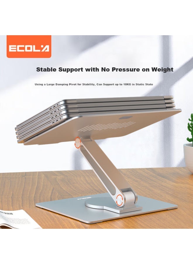 Ecola Laptop Stand Desk 360° Rotating Display Riser Aluminum Alloy Heat Sink Folding Adjustable Stand For Huawei, Lenovo, Legion, Macbook, Qingyun A28p - Image 5