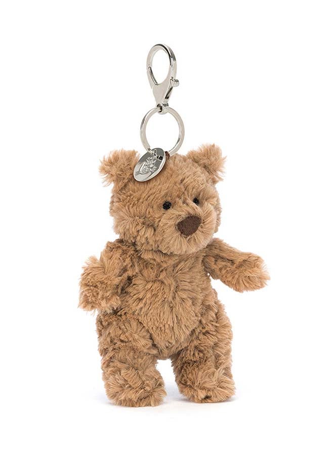 Jellycat Bartholomew Bear Bag Charm – Soft Plush Brown Bear Keychain with Metal Clasp – 18cm Bag Accessory for Backpacks, Keys & Gifting - Image 2