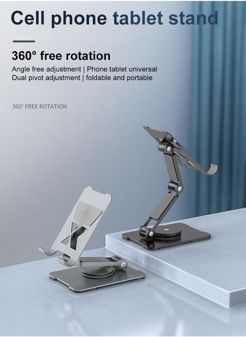 Generic - Aluminum Alloy Phone Holder Foldable Rotatable Phone Holder Phablet Desktop Lazy Bracket Multi function Phone Stand - Image 1