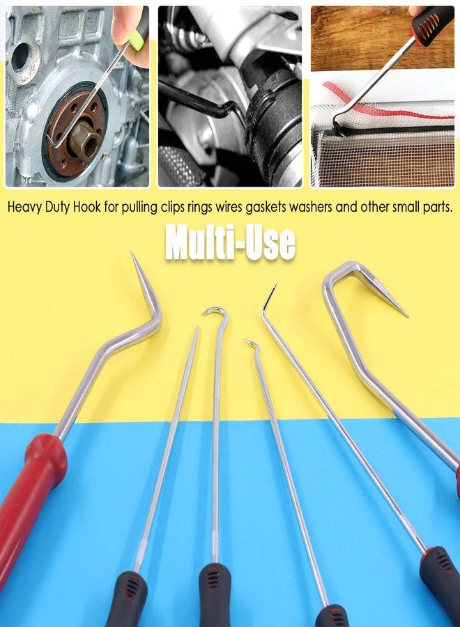 Keadic 7 Pieces Hose Clamp Plier Set, Including 6Pcs Hose Clamp Removal Hooks and Picks & 1Pcs Flat Band Car Water Pipe Locking Plier for Car Truck Fuel Oil Water Pipe Repair - Image 5