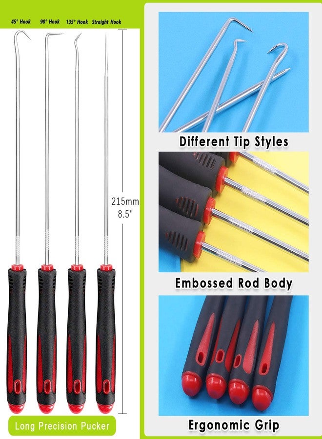 Keadic 7 Pieces Hose Clamp Plier Set, Including 6Pcs Hose Clamp Removal Hooks and Picks & 1Pcs Flat Band Car Water Pipe Locking Plier for Car Truck Fuel Oil Water Pipe Repair - Image 3