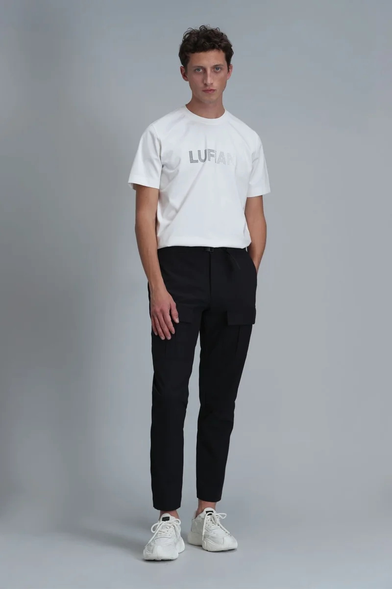 لوفيان Men's Benjamin Modern Graphic T-Shirt 111020197 Off White