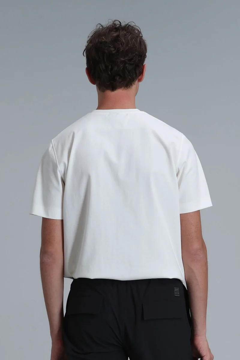 لوفيان Men's Benjamin Modern Graphic T-Shirt 111020197 Off White
