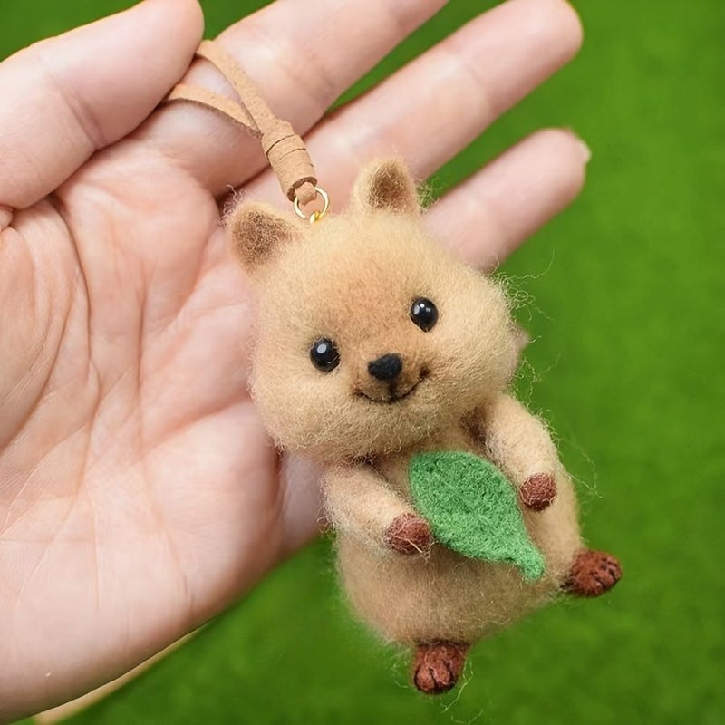 1 Piece Short Tailed Kangaroo Felt Material Bag Handmade DIY Craft Kit With English Manual Creative Doll Relax Toy Gift For Handicraft Enthusiasts Backpack Pendant Living Room Table Display - Image 3