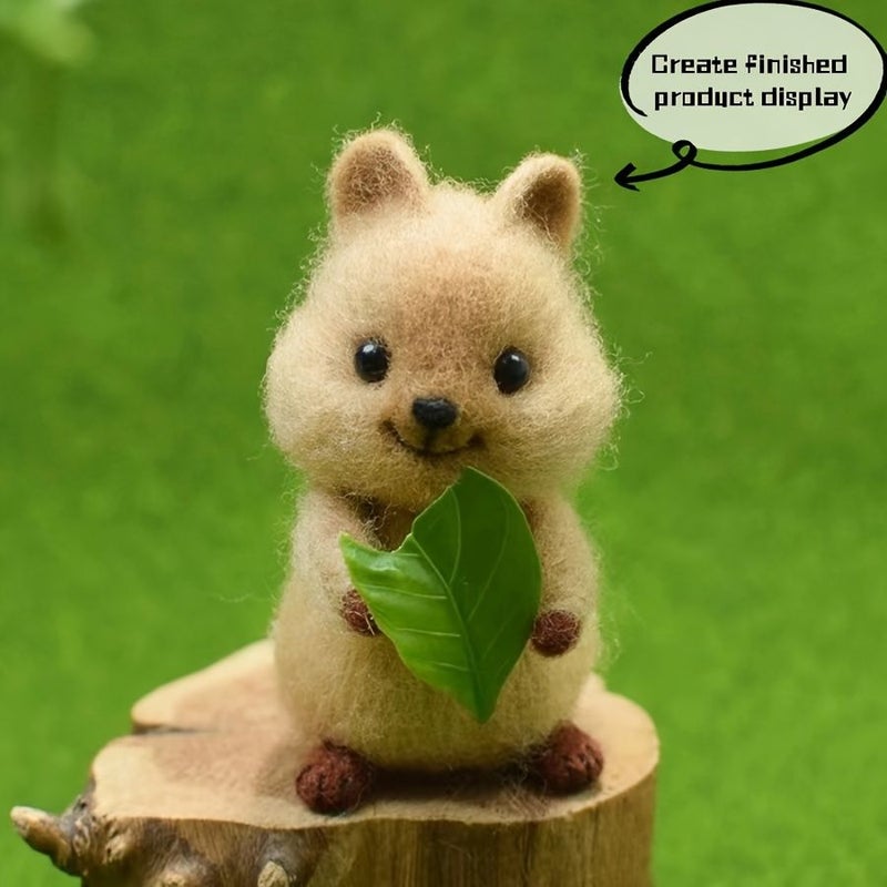 1 Piece Short Tailed Kangaroo Felt Material Bag Handmade DIY Craft Kit With English Manual Creative Doll Relax Toy Gift For Handicraft Enthusiasts Backpack Pendant Living Room Table Display - Image 1