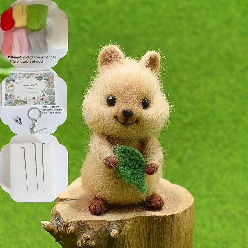 1 Piece Short Tailed Kangaroo Felt Material Bag Handmade DIY Craft Kit With English Manual Creative Doll Relax Toy Gift For Handicraft Enthusiasts Backpack Pendant Living Room Table Display - Image 2