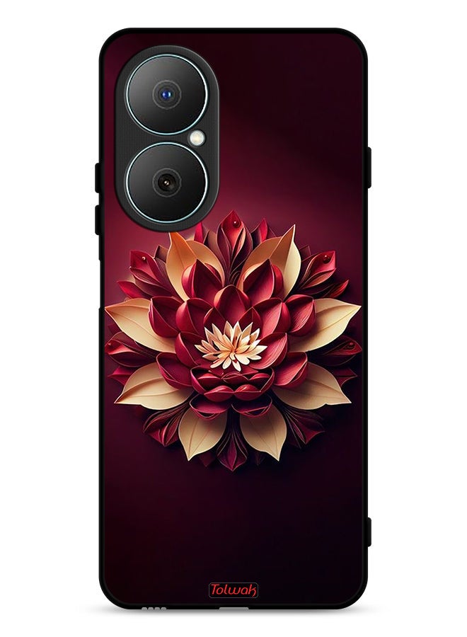 Tolwak Huawei Nova Y73 Protective Case Cover Flower Abstract Design