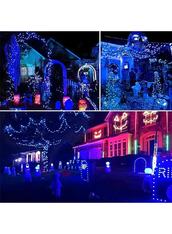 Purple Solar String Lights 7M 50LED Waterproof IP54 Outdoor For Garden Party Wedding - Image 5