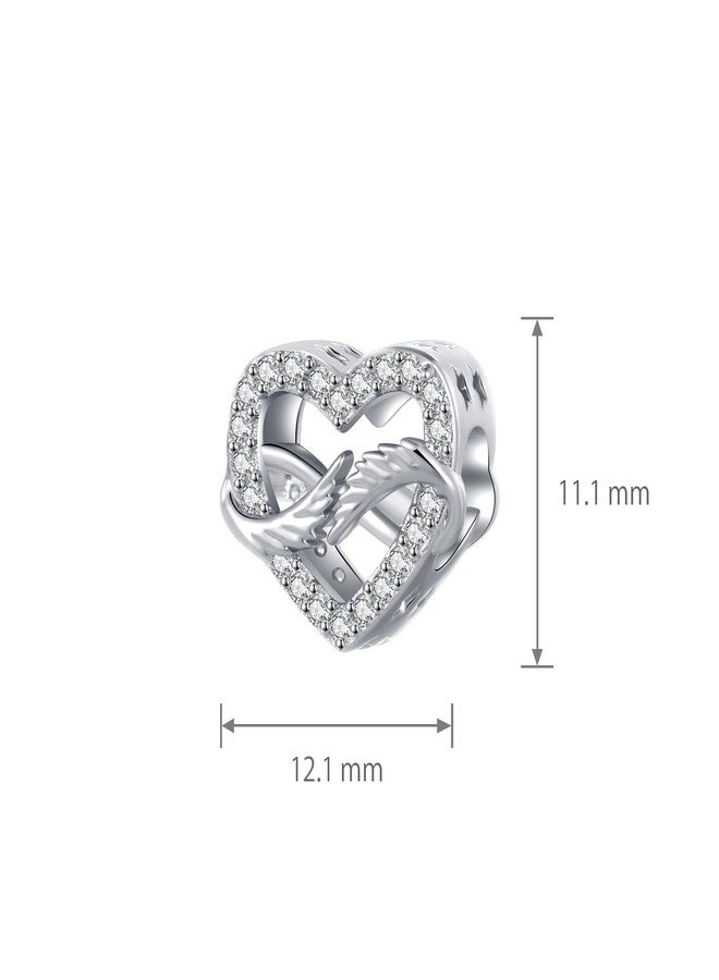 MiiFort In Loving Memory Angel Wings Infinity Heart Charm Compatible with Pandora Charms Bracelets - Image 3