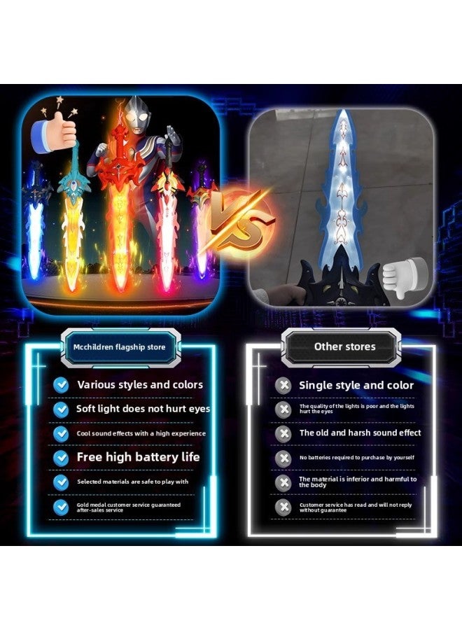 Ultraman Sword Weapon Boy's Sword Of The King Luminous Laser Sword Boy's Big Sword Children's Luminous Toy-Color:Osaka Sword [free Battery]