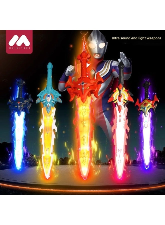 Ultraman Sword Weapon Boy's Sword Of The King Luminous Laser Sword Boy's Big Sword Children's Luminous Toy-Color:Osaka Sword [free Battery]
