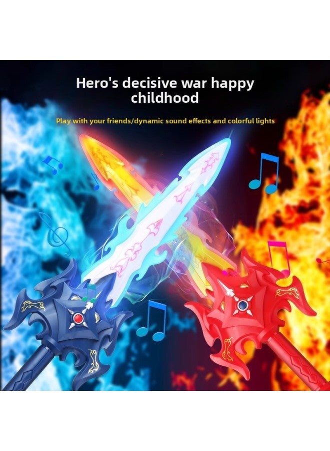 Ultraman Sword Weapon Boy's Sword Of The King Luminous Laser Sword Boy's Big Sword Children's Luminous Toy-Color:Osaka Sword [free Battery]