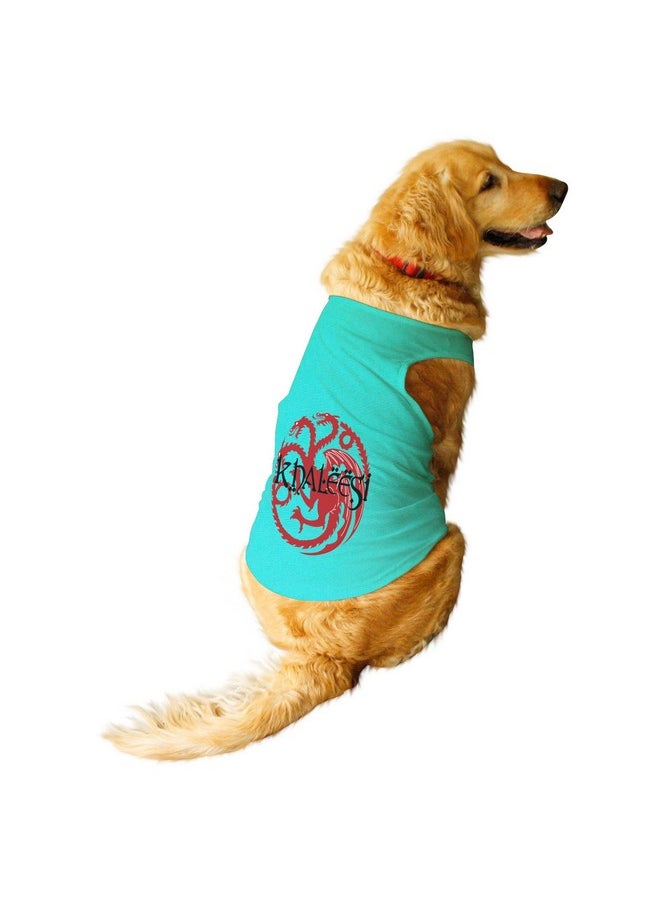 rusepin - . Pet Khaleesi Round Neck Sleeveless Dog Tank T-Shirt For Dogs Chubby Pugs, Beagle (Aqua Green/Medium) - Image 1