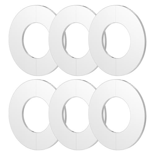 FOCMKEAS 6Pcs Wall Split Flange, Fit 0.87"(22mm) Diameter Pipe Stainless Steel Round Escutcheon Plate Wall-mounted Water Pipe Cover Accessories, Sliver - Image 1