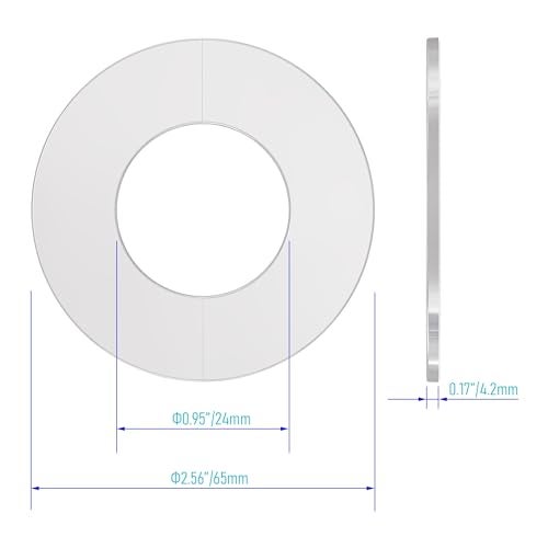 FOCMKEAS 6Pcs Wall Split Flange, Fit 0.87"(22mm) Diameter Pipe Stainless Steel Round Escutcheon Plate Wall-mounted Water Pipe Cover Accessories, Sliver - Image 2
