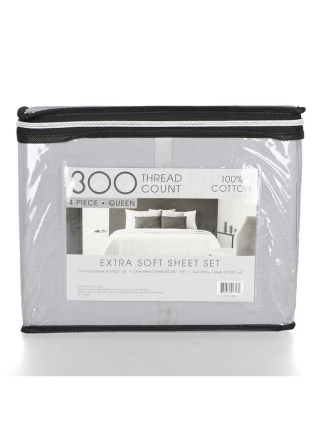 300Tc Premium Quality Cotton Solid Dye Queen Bedding Set Assorted Color Tc300 Queen  - Image 1