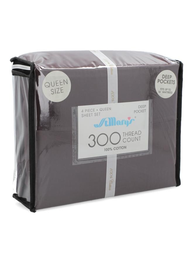 300Tc Premium Quality Cotton Solid Dye Queen Bedding Set Assorted Color Tc300 Queen  - Image 5