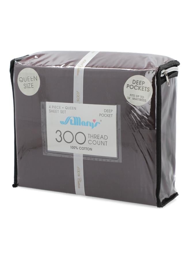 300Tc Premium Quality Cotton Solid Dye Queen Bedding Set Assorted Color Tc300 Queen  - Image 4