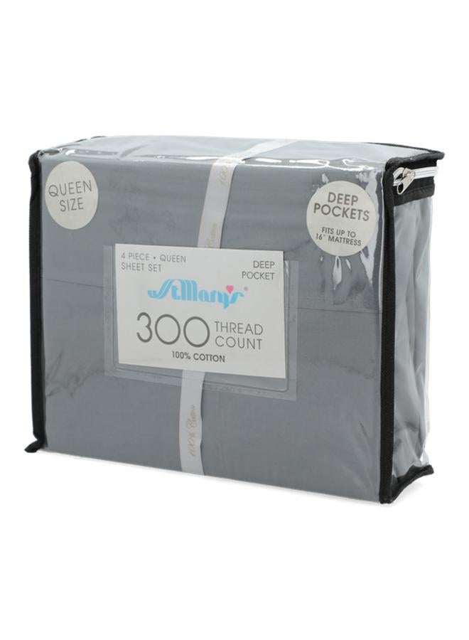300Tc Premium Quality Cotton Solid Dye Queen Bedding Set Assorted Color Tc300 Queen  - Image 2
