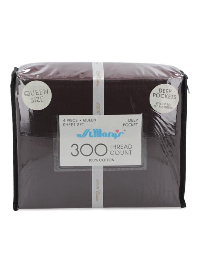 300Tc Premium Quality Cotton Solid Dye Queen Bedding Set Assorted Color Tc300 Queen  - Image 3