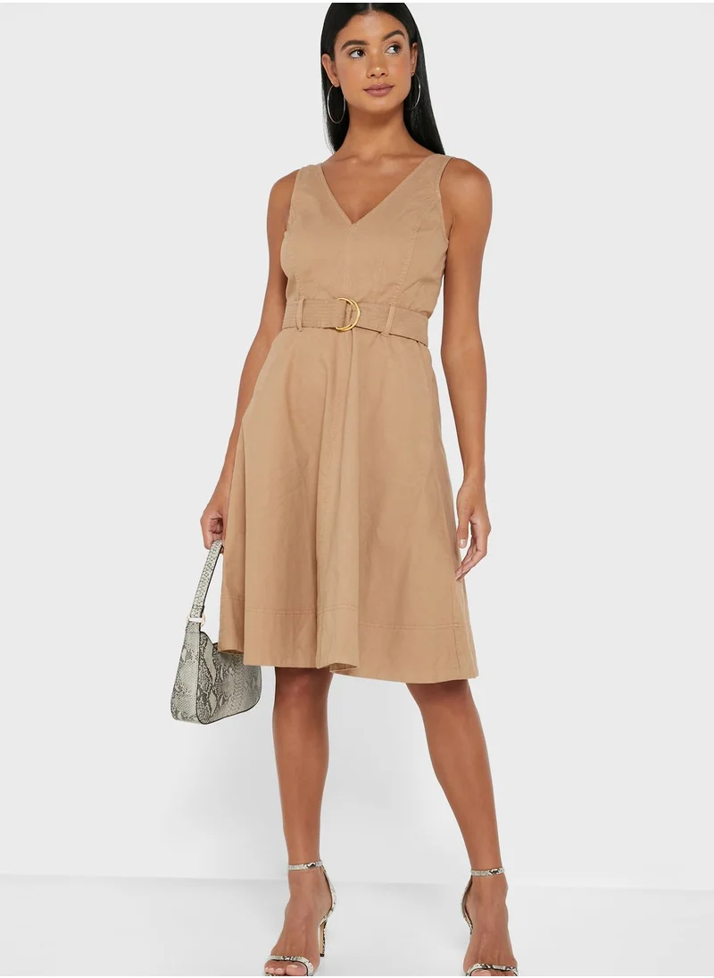 BANANA REPUBLIC V-Neck Belted Dress