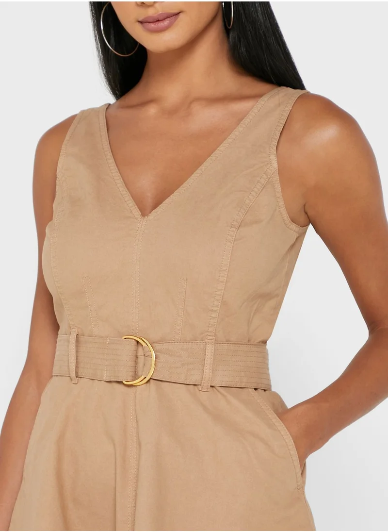 BANANA REPUBLIC V-Neck Belted Dress