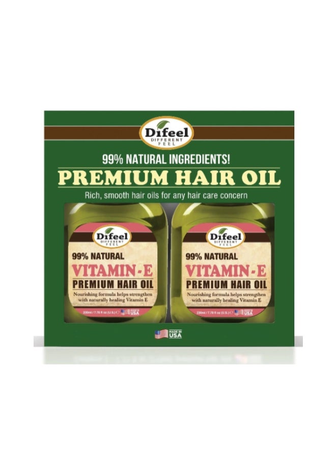 difeel 99% Natural Vitamin E Premium Hair Oil | Nourishes & Strengthen Hairs, (Pack of 2 x 75ml Each) - Image 1