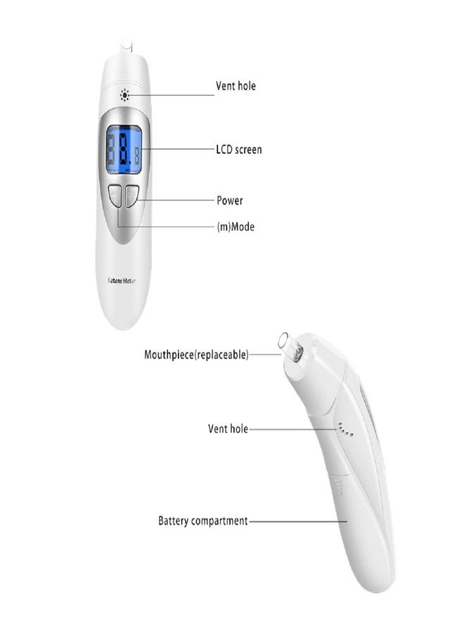 coolker Keto Breath Meter for Ketosis Tracking - Digital Ketones Test Analyzer with 10 Mouthpieces - Image 5