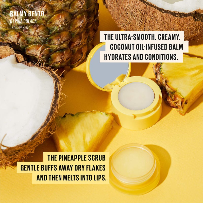 KAJA Lip Balm - Balmy Bento | Scrub, with Coconut Oil, Clear Finish Treatment, Moisturize, Exfoliate, Smoothes Butter Lips Care, Compact Travel Size, PiÃ±a Colada, Korean Beauty, 0.4 Oz - Image 5