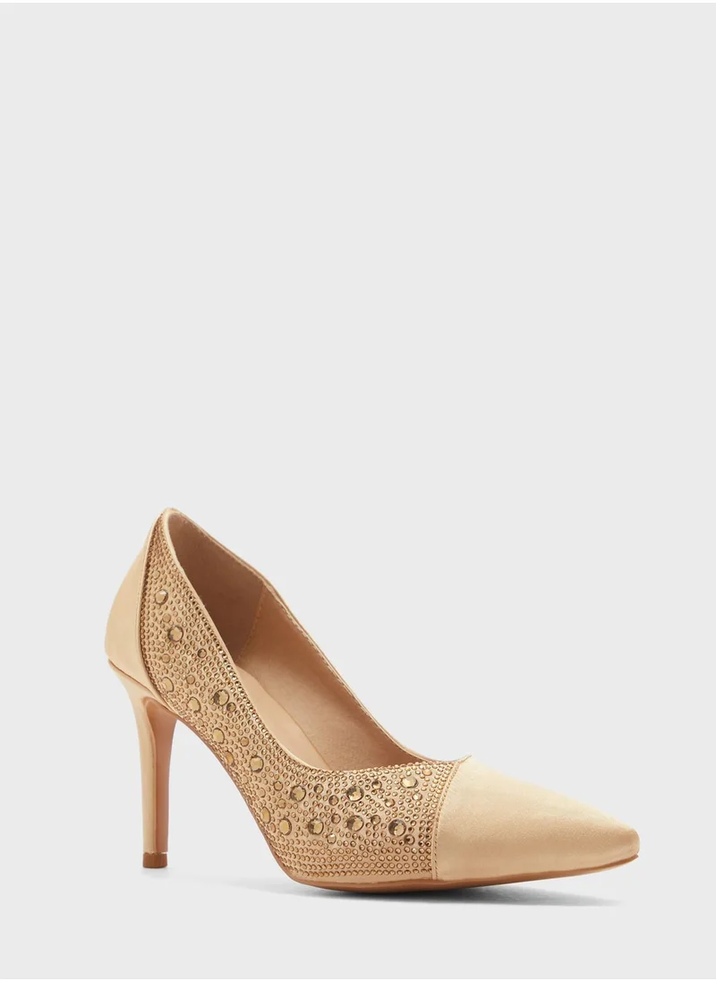 Khizana Diamante Colour Block Pointed Pump