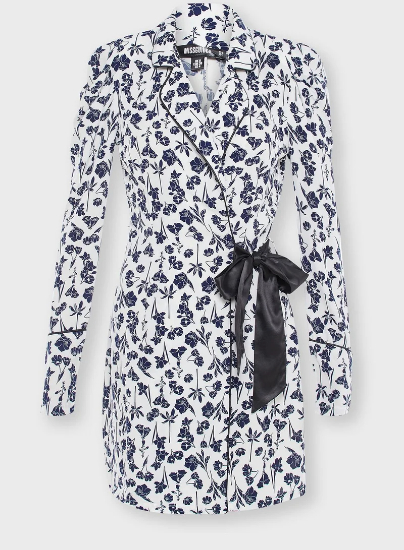 Missguided Floral Print Blazer Dress
