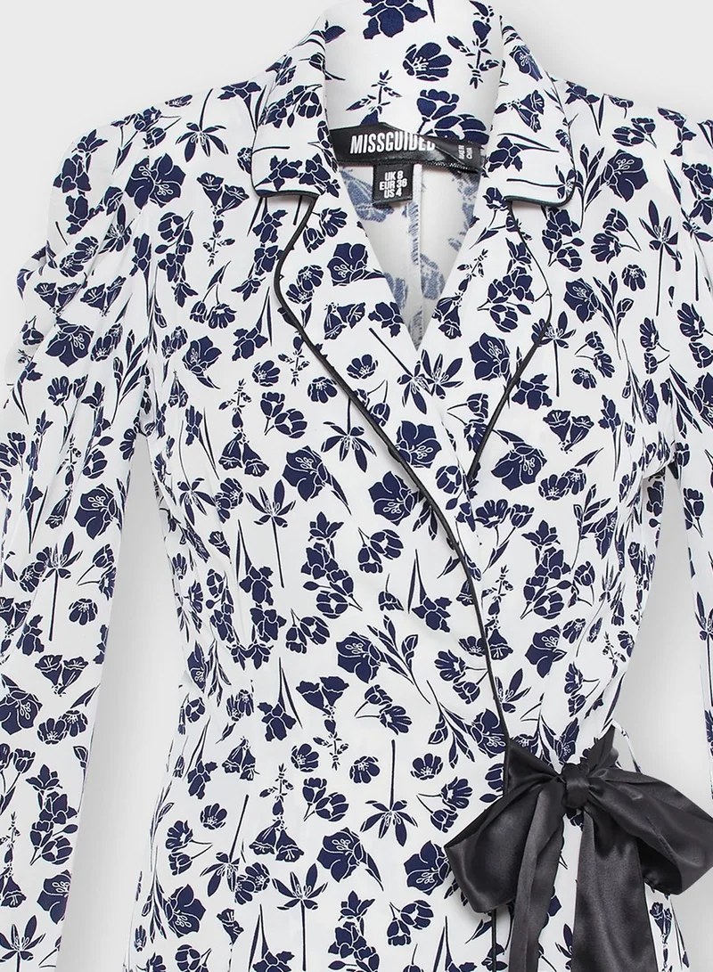 Missguided Floral Print Blazer Dress