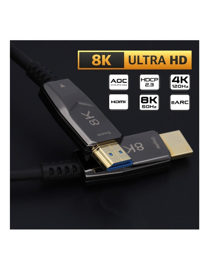 كابل HDMI 8K من الألياف الضوئية بطول 98 قدمًا/30 مترًا، كابل HDMI 2.1 نشط فائق السرعة 48 جيجابت في الثانية يدعم 8K بتردد 60 هرتز، و4K بتردد 120 هرتز، وHDR ديناميكي، وeARC، وDolby Atmos  - Image 3