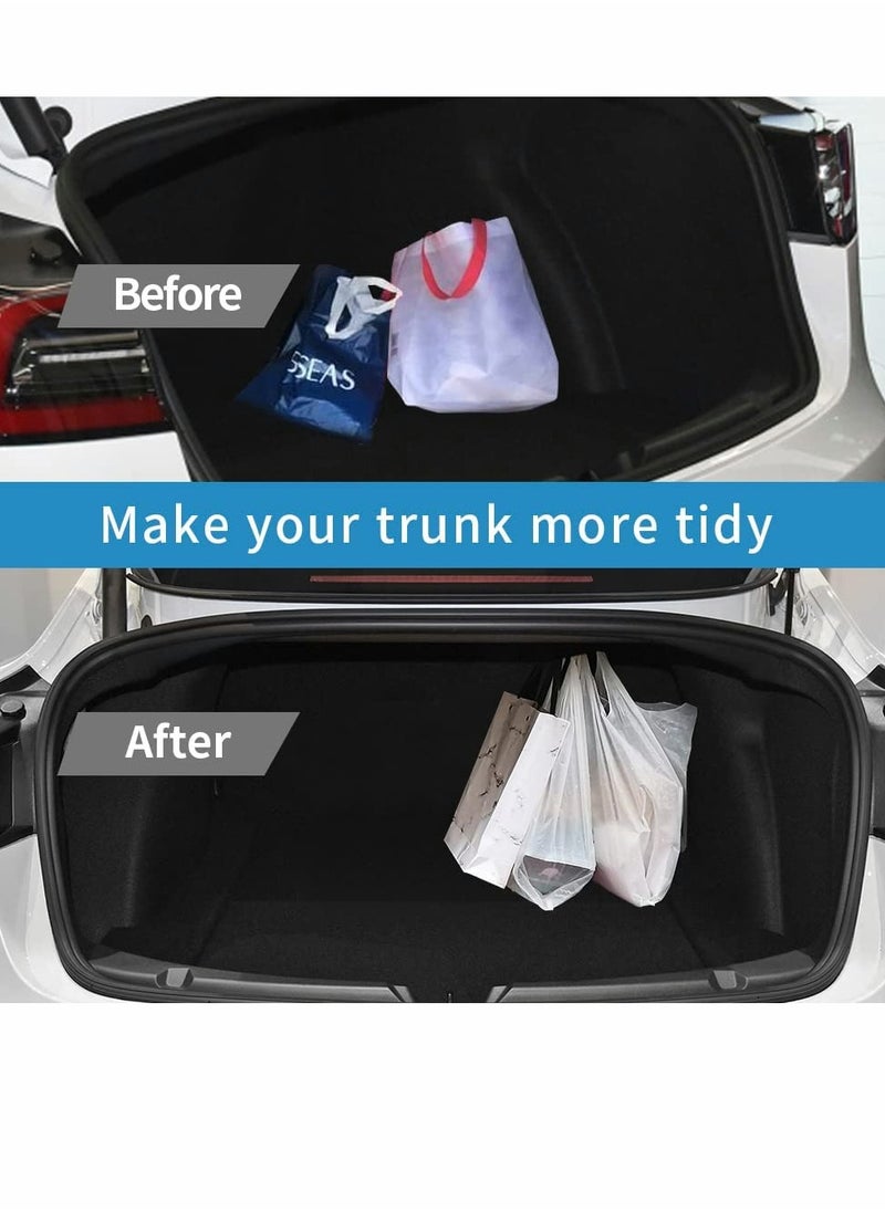 SYOSI Trunk Grocery Bag Hook for Tesla Model 3, Car Hook Shopping Bags Hanger Organizer Holder for Model 3 Accessories Upgrade Aluminum Black Grocery Bag Hook  - Image 2