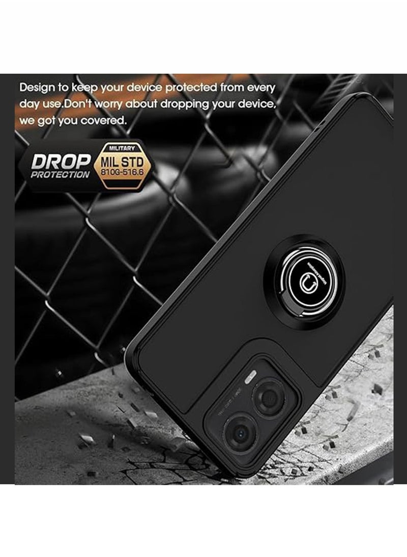 X-level Motorola Edge 50 Fusion 5G Case, Shockproof Magnetic Ring Armour Phone Back Cover with [Kickstand], Frosted Matte Finish Shock Absorption Case for Motorola Edge 50 Fusion (Black)  - Image 3