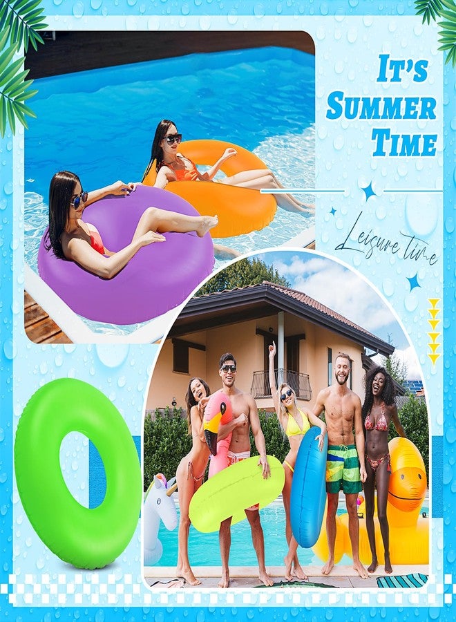Civaner عوامات سباحة قابلة للنفخ من سيفانر 12 قطعة، 35 بوصة أنابيب سباحة نيون للبالغين، عوامات حلقية للبرك بكميات كبيرة للشاطئ، الصيف، العطلات، زينة حفلات العزوبية - Image 4