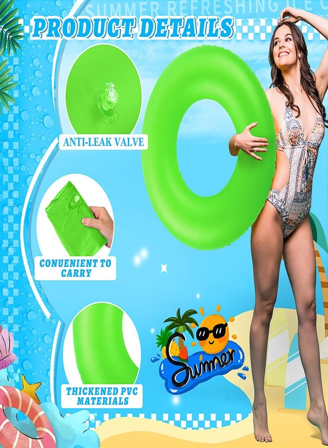 Civaner عوامات سباحة قابلة للنفخ من سيفانر 12 قطعة، 35 بوصة أنابيب سباحة نيون للبالغين، عوامات حلقية للبرك بكميات كبيرة للشاطئ، الصيف، العطلات، زينة حفلات العزوبية - Image 5